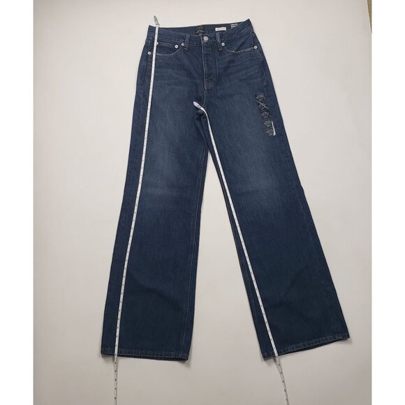 J.Crew Premium Edition Vintage Wide-Leg Jean Women 26T Drk Wash Denim Button Fly - Picture 2 of 12